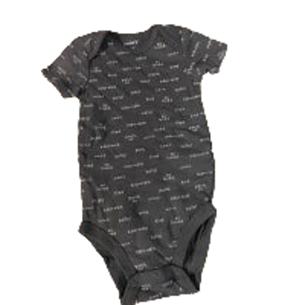 Carter's Dark Gray White Quote Short Sleeve One Piece Baby Boy Sz 6M